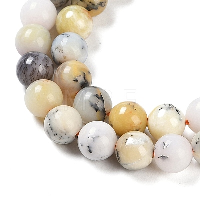 Natural White African Opal Beads Strands G-E472-02-8mmC-1