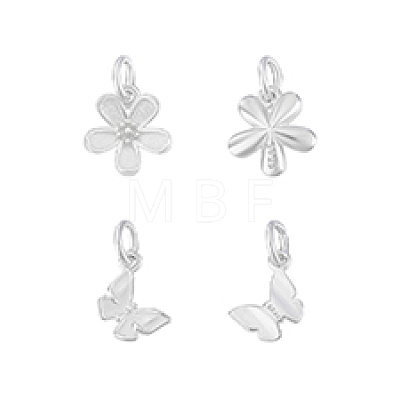4Pcs 2 Styles 925 Sterling Silver Charms with Jump Rings & 925 Stamp STER-PH0003-44-1