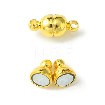 10Pcs Round Brass Magnetic Clasps with Loops KK-FS0001-34G-1