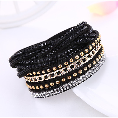 6-row Velvet Multi-strand Bracelets for Women WG11742-03-1