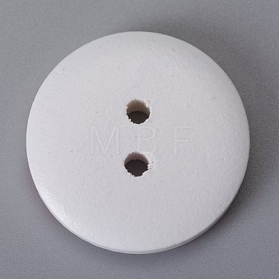 2-Hole Printed Wooden Buttons WOOD-TAC0003-52-1