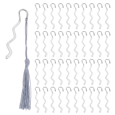 40Pcs Tibetan Style Alloy Wavy Bookmarks FIND-GA0008-48-1