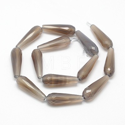 Natural Grey Agate Beads Strands G-D710-08-1