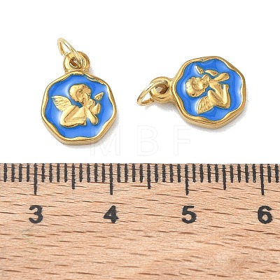 304 Stainless Steel Enamel Pendants STAS-K330-04G-1