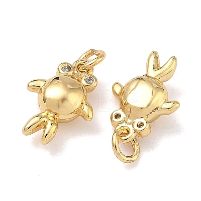 Brass Micro Pave Cubic Zirconia Charms KK-A291-12E-G-1