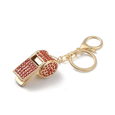 Shining Zinc Alloy Rhinestone Whistle Pendant Keychain LS-KEYC-O014-01G-02-1