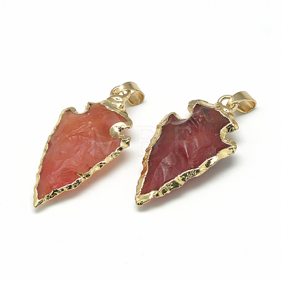 Natural Red Agate Pendants G-Q490-A03-1