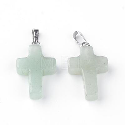 Natural Green Aventurine Pendants G-J354-08-1