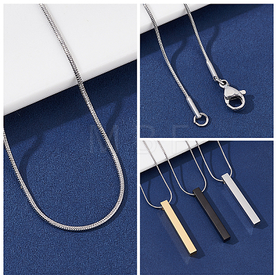 Unicraftale DIY Rectangle Pendant Necklace Making Kits DIY-UN0003-52-1