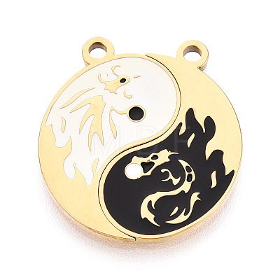 304 Stainless Steel Enamel Split Pendants STAS-T074-02G-1