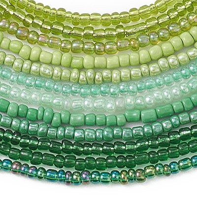 3MM Gradient Color Glass Seed Beaded Choker Necklaces for Women NJEW-JN05875-1