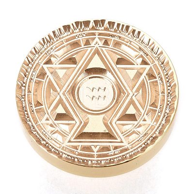 Brass Wax Sealing Stamp AJEW-F047-D02-1