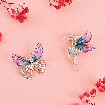 Crystal Rhinestone Butterfly Brooch Pin JBR084A-1
