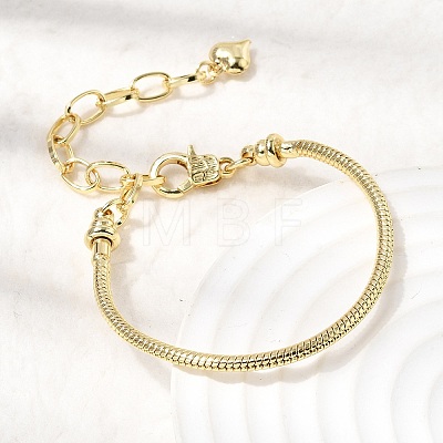 Brass Snake Chain Bracelets for Women BJEW-H639-08G-1