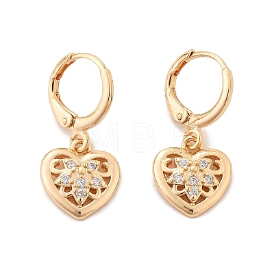 Brass Micro Pave Clear Cubic Zirconia Hoop Earrings for Women EJEW-G428-24G-02-1