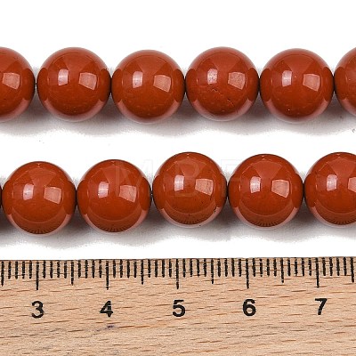 Grade A Natural Red Jasper Bead Strands G-P075-36-10mm-1