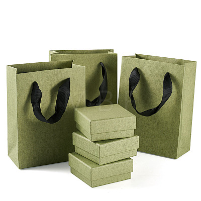 3Pcs Square Paper Jewelry Display Cases CON-TA0001-39E-01-1