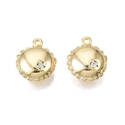Brass Pave Clear Cubic Zirconia Charms KK-N231-311-1
