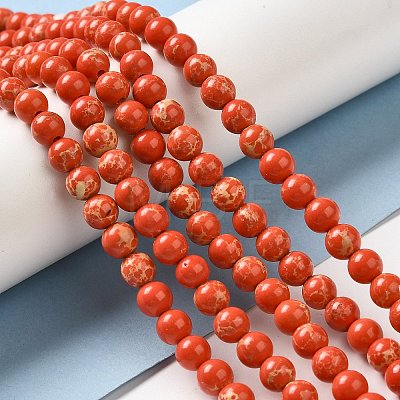 Synthetic Imperial Jasper Beads Strands G-I199-35-8mm-D-1