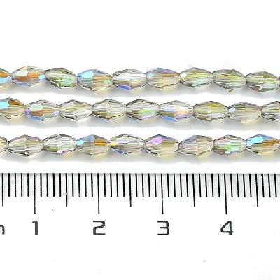 Transparent Electroplate Glass Beads Strands GLAA-K064-04A-HR01-1