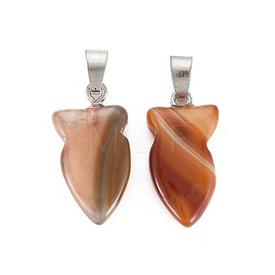 Natural Banded Agate/Striped Agate Pendants G-N326-128-A04-1