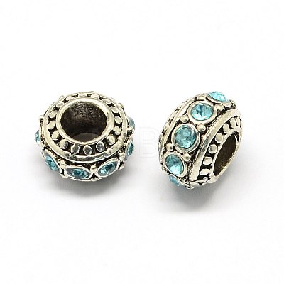 Alloy Rhinestone European Beads MPDL-R036-01I-1