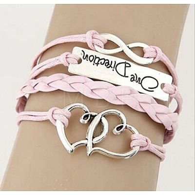 Imitation Leather Link Multi-strand Bracelets for Women Men WG5E2D4-02-1