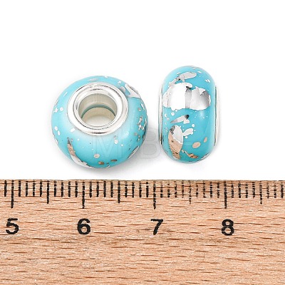 Opaque Resin Rondelle European Beads RESI-Z046-03I-1