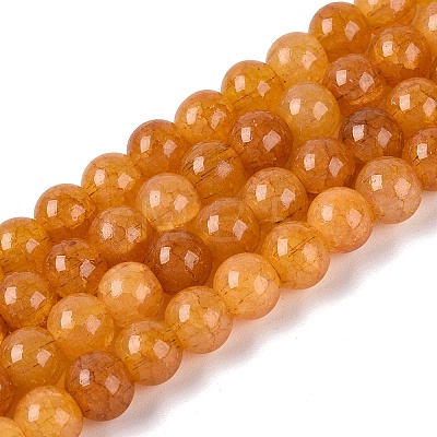 Ombre Effect Dyed Crackle Glass Beads Strands GLAA-Q106-01A-B10-1