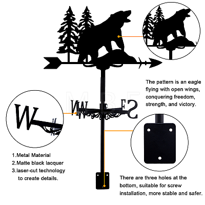 Orangutan Iron Wind Direction Indicator AJEW-WH0265-020-1
