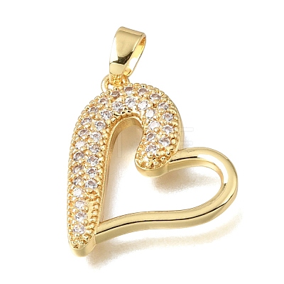 Valentine's Day Brass Micro Pave Clear Cubic Zirconia Pendants KK-C263-29B-G-1