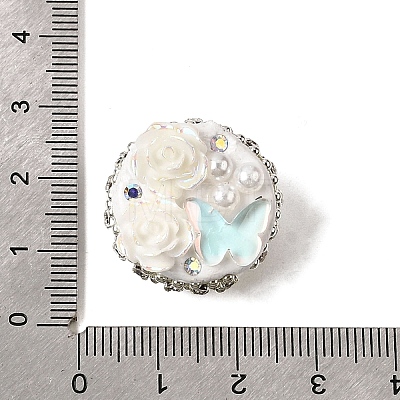 Handmade Polymer Clay Rhinestone Beads CLAY-Z005-03B-1