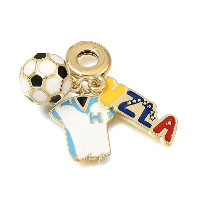 Football Theme Brass & Enamel European Dangle Charms KK-CBA8E93-01D-1