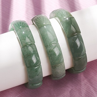 Rectangle Natural Green Aventurine Beaded Stretch Bracelets for Women Men GG-CBA9ACE-C08-1