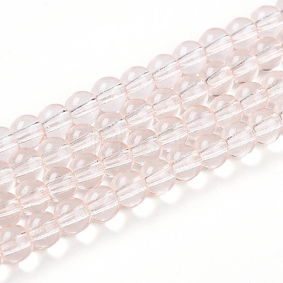 Baking Paint Transparent Glass Beads Strands LS-DGLA-N006-6mm-02-1