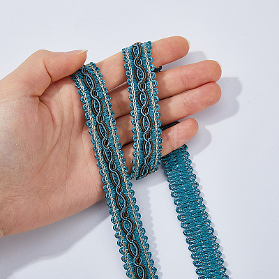 14.5M Polyester Lace Trim Ribbon OCOR-WH0101-244C-1