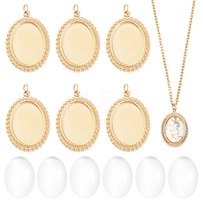 DIY Oval Pendant Making Kit DIY-BBC0003-12-1