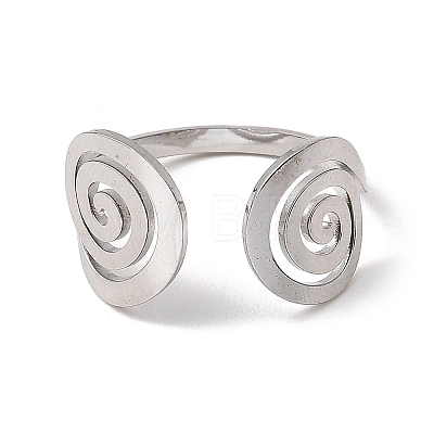 304 Stainless Steel Open Cuff Rings RJEW-Q808-06P-1