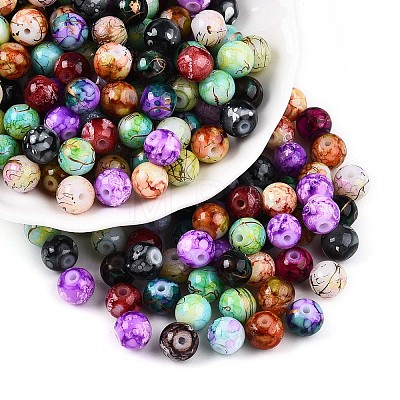 Baking Paint Glass Beads X1-DGLA-S115-8mm-MS-1