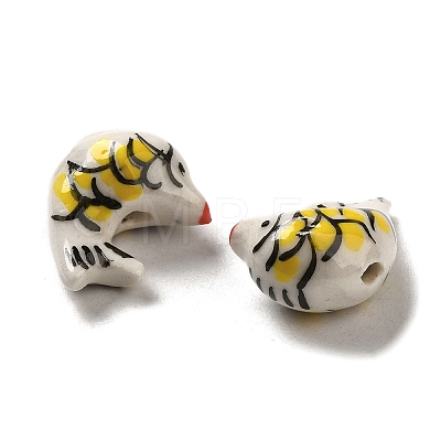 Handmade Printed Porcelain Beads PORC-E015-18-1