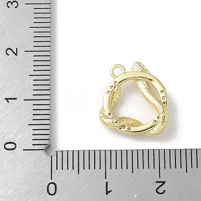 Brass Micro Pave Clear Cubic Zirconia Pendants KK-S505-03G-04-1