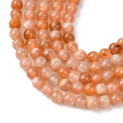 Natural Sunstone Beads Strands G-K423-A01-4mm-1