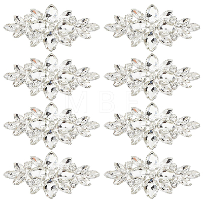 8Pcs Glass Cabochons(Hot Melt Adhesive On The Back) GGLA-FG0001-07B-1