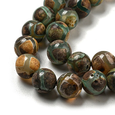 Tibetan Style dZi Beads Strands G-P526-D09-02-1