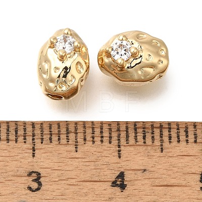 Brass Micro Pave Cubic Zirconia Beads KK-Q001-01G-1