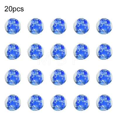 20Pcs Handmade Luminous Lampwork Beads LAMP-YW0001-21-1