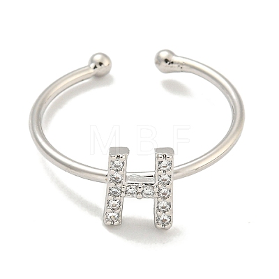 Rack Plating Brass Open Cuff Rings for Women RJEW-F162-02P-H-1