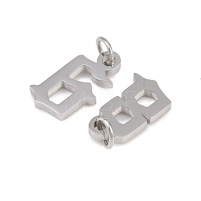 10Pcs 304 Stainless Steel Charms STAS-B129-01P-1