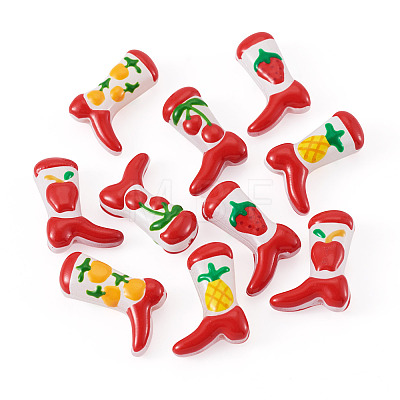10Pcs 5 Styles Boot Baking Paint Glass Enamel Beads LAMP-TA0002-80B-1