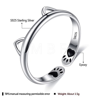 925 Sterling Silver Cuff Rings RJEW-BB70407-1